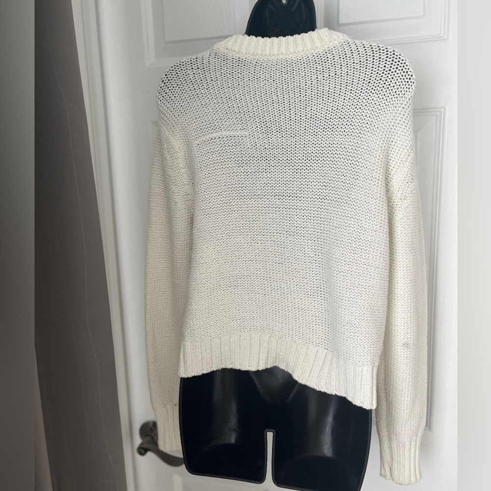 White + Warren Classic Cream white Crew Neck Sweater size Small - Picture 4 of 14